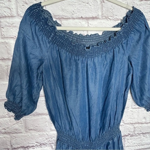Walter Baker Chambray Wide Leg Off Shoulder Jumpsuit NWT - Picture 4 of 12